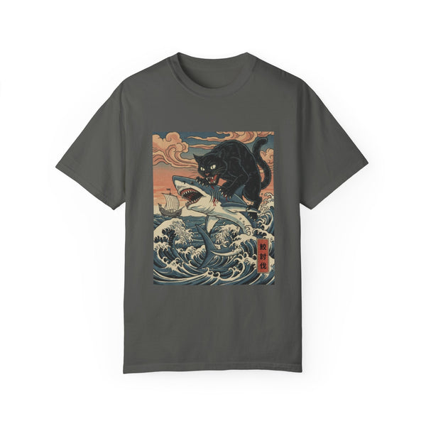 Miso-Funny The Great Wave of Cat T-shirt