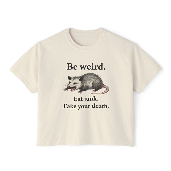 Miso-Funny Be Weird, Eat Junk Crop T-shirt