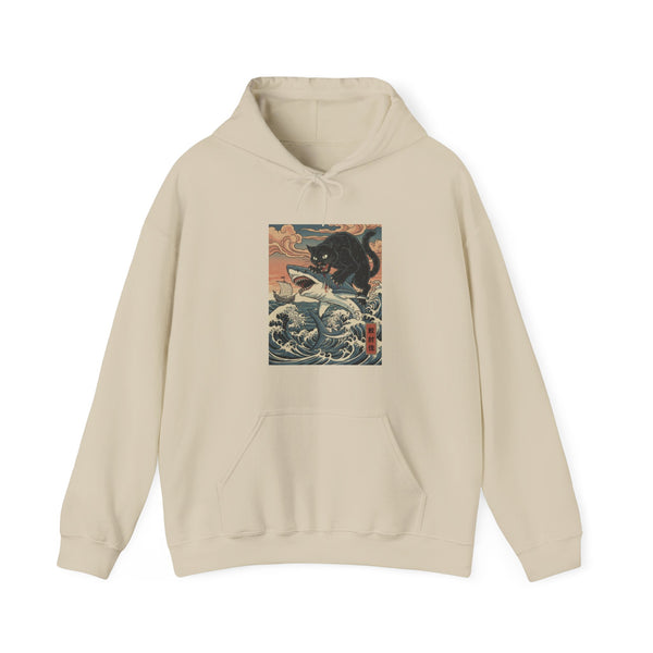 Miso-Funny The Great Wave of Cat Hoodie
