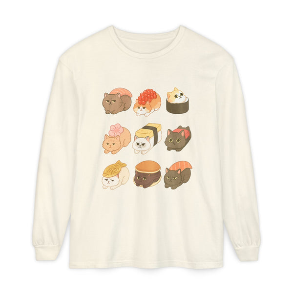 Miso-Funny Sushi Dream Cat Long Sleeve T-Shirt