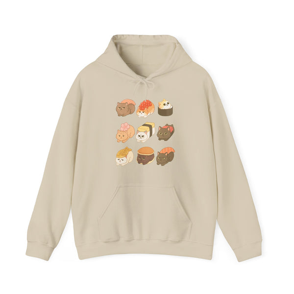 Miso-Funny Cute Cat Sushi Hoodie