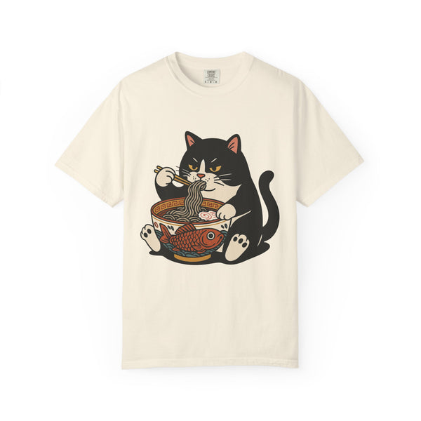 Miso-Funny Fat Cat Eating Ramen T-shirt